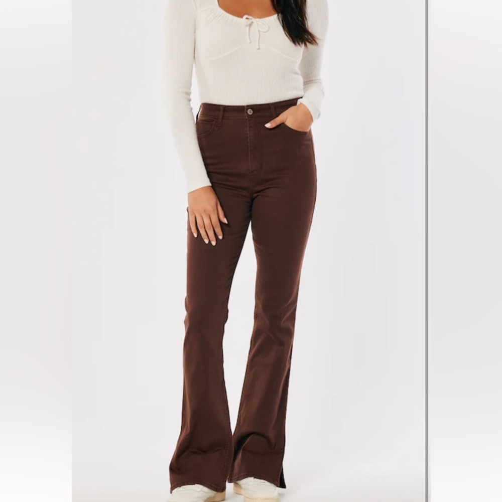 Hollister Highest Rise Brown Boot Jeans Size 9R
